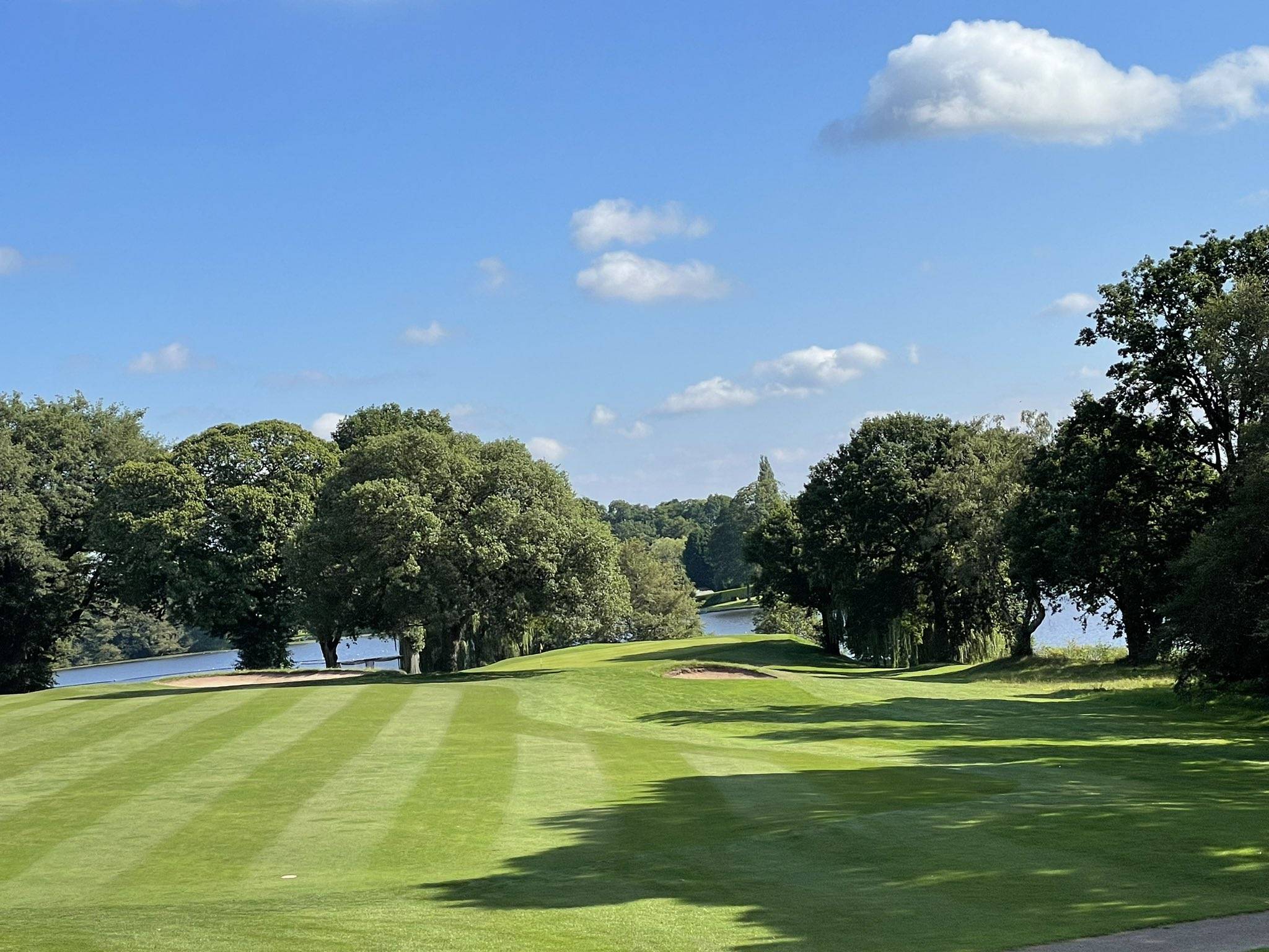 a manicured lawn at a golf course